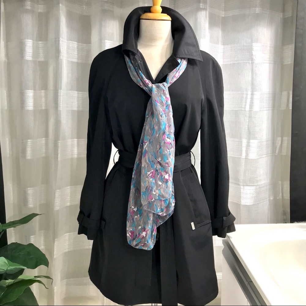 STUDIO by LIZ CLAIBORNE 3/4 trench coat, black, size M